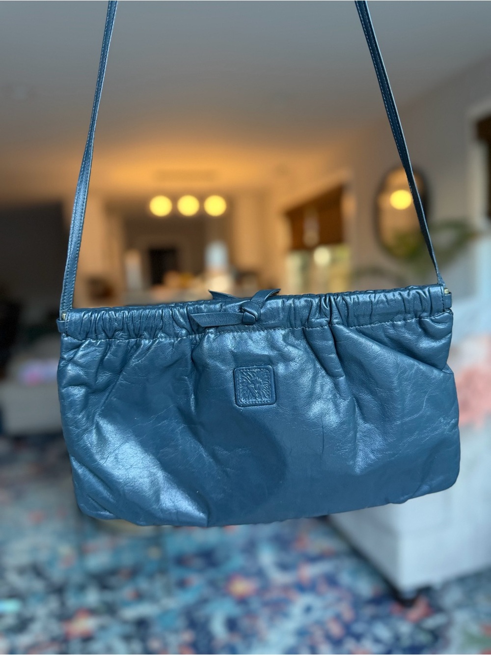 Vintage Anne Klein for Calderon Navy Blue Shoulder Bag | Y2K 80s/90s